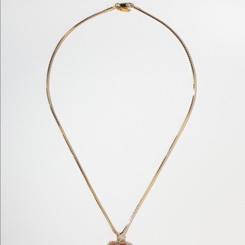 New Vanessa Mooney the ruby heart necklace gold - Picture 2 of 12